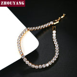 Rose Tennis Bracelet 4 Claws CZ Wedding Jewelry
