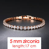 Rose Tennis Bracelet 4 Claws CZ Wedding Jewelry