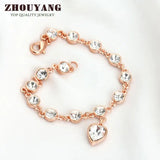 Heart Rose Bracelet Austrian Crystals ZYH057 ZYH062