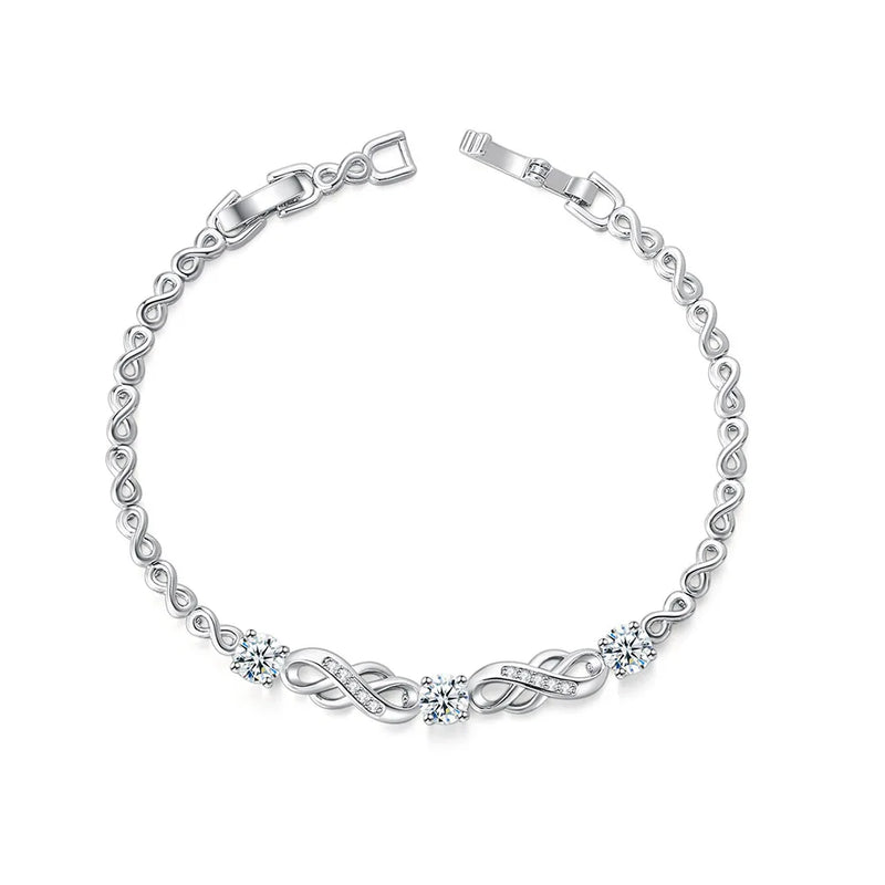 Zircon Wedding Bracelets Cross-wound Hand Bangle Gift H147