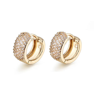 Retro Hoops Zircon Earrings Small Round Vintage Jewelry KBE420