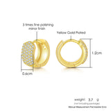 Retro Hoops Zircon Earrings Small Round Vintage Jewelry KBE420
