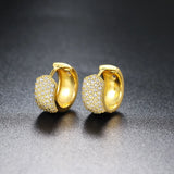 Retro Hoops Zircon Earrings Small Round Vintage Jewelry KBE420
