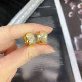 Retro Hoops Zircon Earrings Small Round Vintage Jewelry KBE420