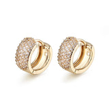 Retro Hoops Zircon Earrings Small Round Vintage Jewelry KBE420
