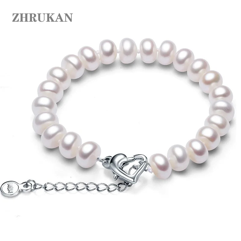 Pink Purple Freshwater Pearl Bracelet Bangle for Women