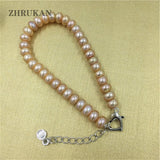 Pink Purple Freshwater Pearl Bracelet Bangle for Women