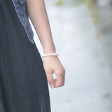 Pink Purple Freshwater Pearl Bracelet Bangle for Women