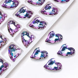 Heart Crystal Pendant Glass Beads Charms DIY Jewelry Findings 20pcs