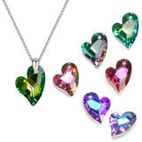 Heart Crystal Pendant Glass Beads Charms DIY Jewelry Findings 20pcs