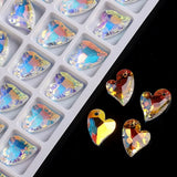 Heart Crystal Pendant Glass Beads Charms DIY Jewelry Findings 20pcs