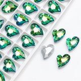 Heart Crystal Pendant Glass Beads Charms DIY Jewelry Findings 20pcs