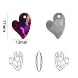 Heart Crystal Pendant Glass Beads Charms DIY Jewelry Findings 20pcs
