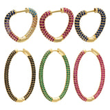 Small Hoop Earrings CZ Crystal Heart/Oval Earrings Women Jewelry VE158