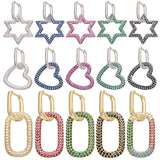 Heart Star Crystal Hoop Earring for Women Brass CZ Rectangle Ve151