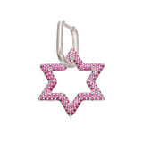 Heart Star Crystal Hoop Earring for Women Brass CZ Rectangle Ve151