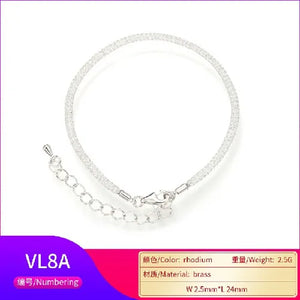 Charm Bracelet Brass CZ Chain Bracelet VL8
