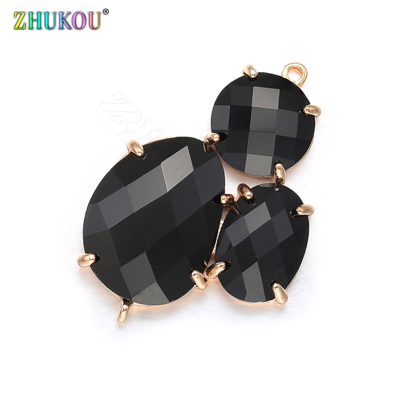Colorful Three Stone Charms Mini Pendants for DIY Necklace VD380A