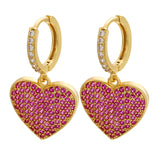 CZ Crystal Hoop Earrings with Charms VE260