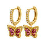 CZ Crystal Hoop Earrings with Charms VE260