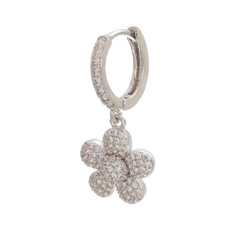 CZ Crystal Hoop Earrings with Charms VE260