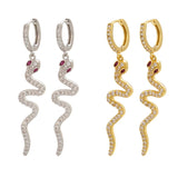CZ Crystal Hoop Earrings with Charms VE260
