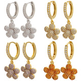 CZ Crystal Hoop Earrings with Charms VE260