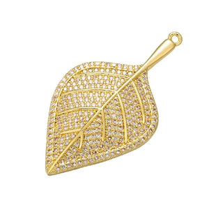 Brass Crystal Autumn Fall Charms for Women Necklace and Earrings Jewelry