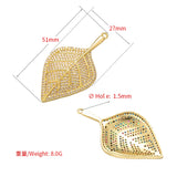 Brass Crystal Autumn Fall Charms for Women Necklace and Earrings Jewelry