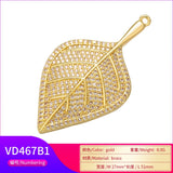 Brass Crystal Autumn Fall Charms for Women Necklace and Earrings Jewelry
