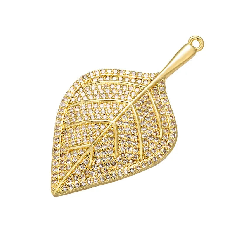 Brass Crystal Autumn Fall Charms for Women Necklace and Earrings Jewelry