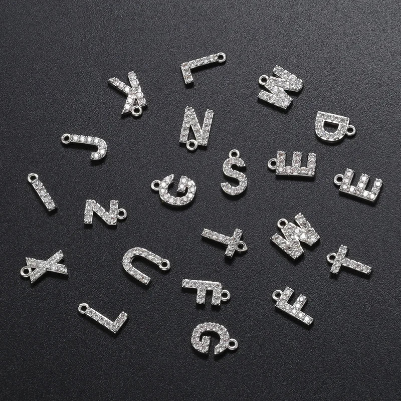 7x8mm Crystal Letter Pendant for Women Jewelry Making VD594