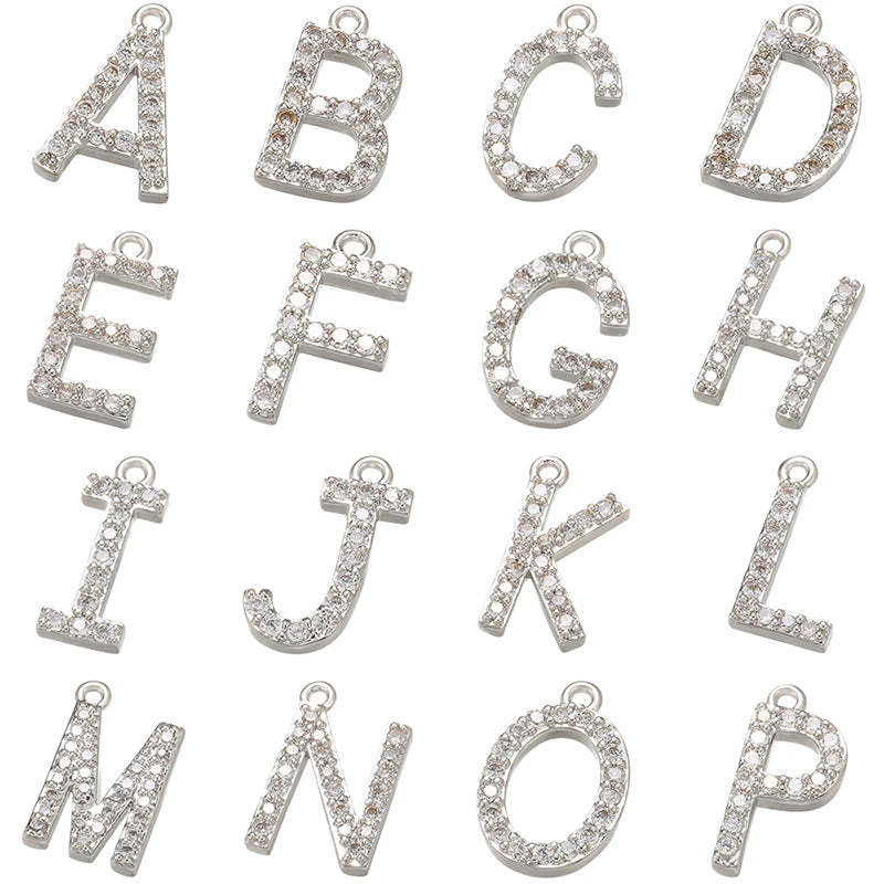 7x8mm Crystal Letter Pendant for Women Jewelry Making VD594