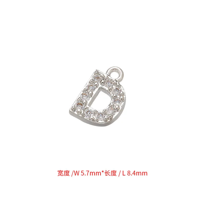 7x8mm Crystal Letter Pendant for Women Jewelry Making VD594