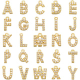 Brass CZ Crystal 26 Letter Charms Pendants for Earrings VD545