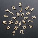 Brass CZ Crystal 26 Letter Charms Pendants for Earrings VD545