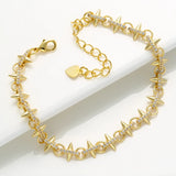 Brass Bullet Bracelet CZ Crystal 18K Plated Women Jewelry