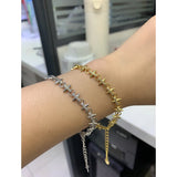 Brass Bullet Bracelet CZ Crystal 18K Plated Women Jewelry