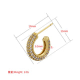 Cubic Zircon Stud Earrings for Piercing, VE695