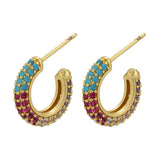 Cubic Zircon Stud Earrings for Piercing, VE695