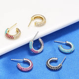 Cubic Zircon Stud Earrings for Piercing, VE695