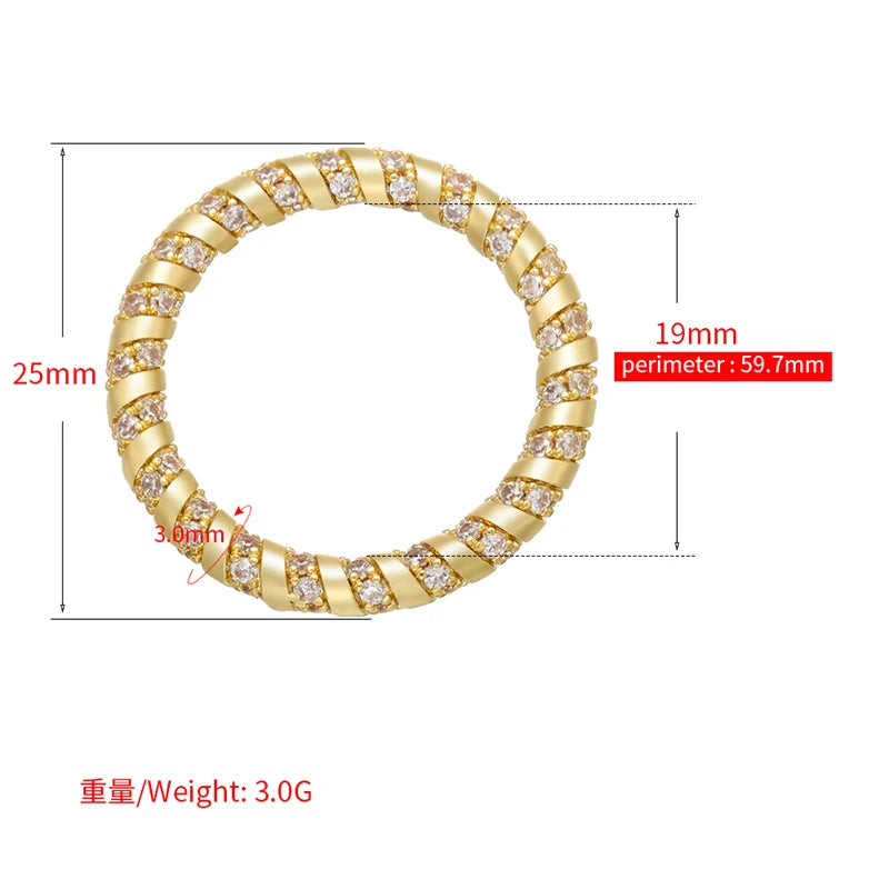 CZ Crystal Round Pendant for DIY Earrings Charms VJ30