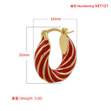 Enamel Pearl Hoop Earrings Beach Jewelry VE1122