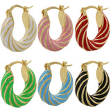Enamel Pearl Hoop Earrings Beach Jewelry VE1122