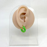 Enamel Pearl Hoop Earrings Beach Jewelry VE1122