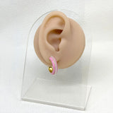 Enamel Pearl Hoop Earrings Beach Jewelry VE1122