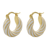 Enamel Pearl Hoop Earrings Beach Jewelry VE1122