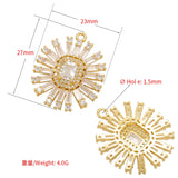 Geometric Rectangle Crystal Pendant Flower Charms for DIY Earrings