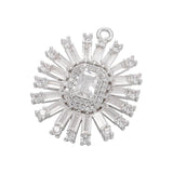 Geometric Rectangle Crystal Pendant Flower Charms for DIY Earrings