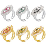 Vintage Evil Eye Ring Crystal Knuckle Open Ring Women Party Jewelry
